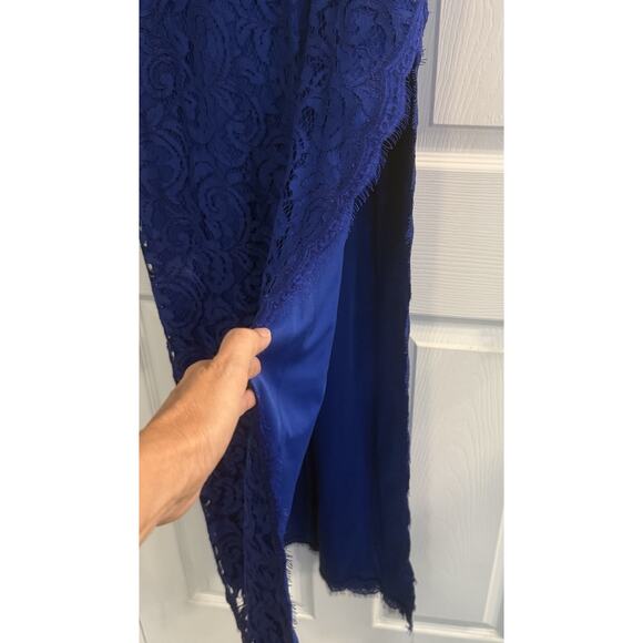 Tadashi Shoji Dress Sz 12 Blue Floor Length Mother of Bride/Groom Bridesmaid EUC - Picture 7 of 16